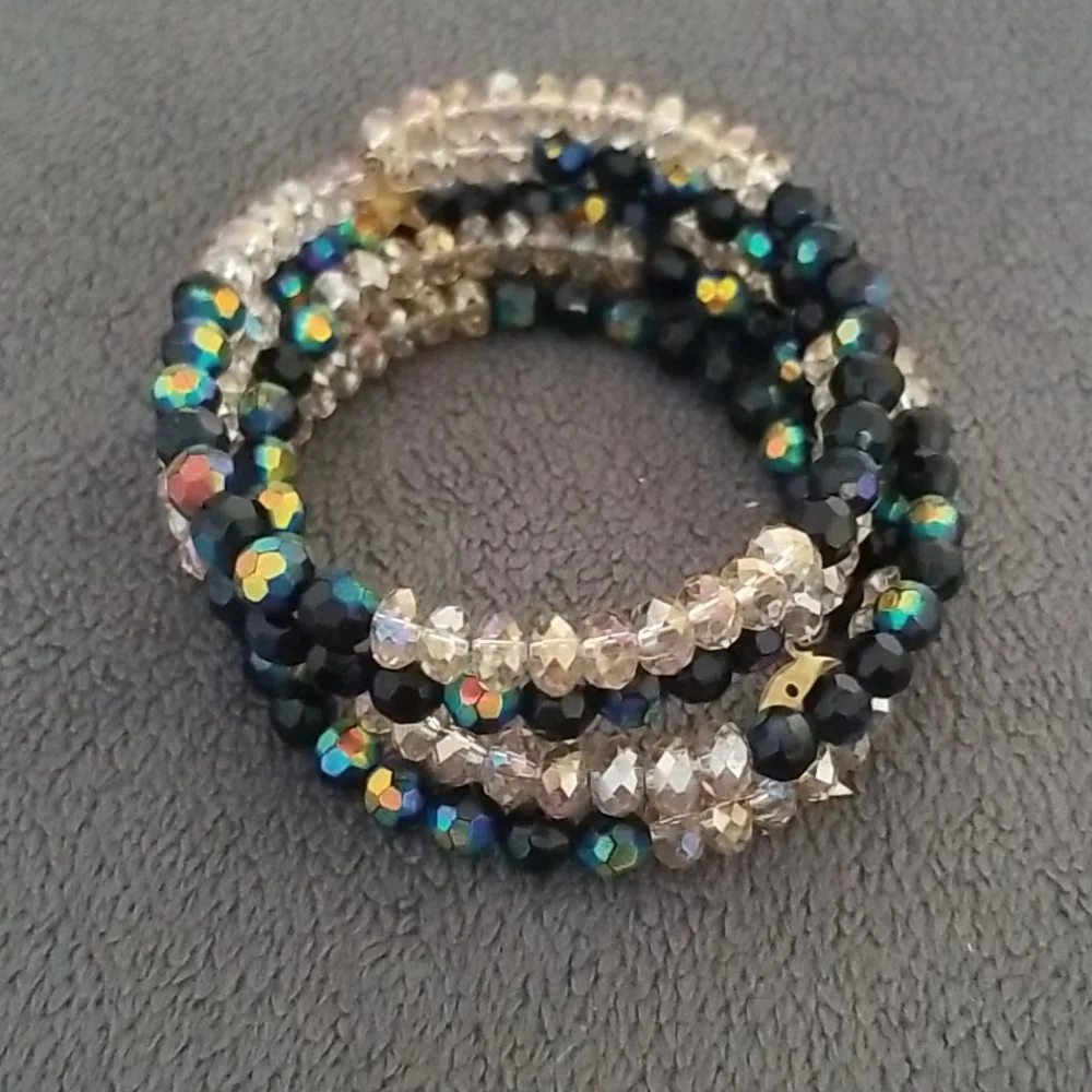 Swarovski Crystal Bead Wire Wrap Bead Bracelet - Picture 3 of 8